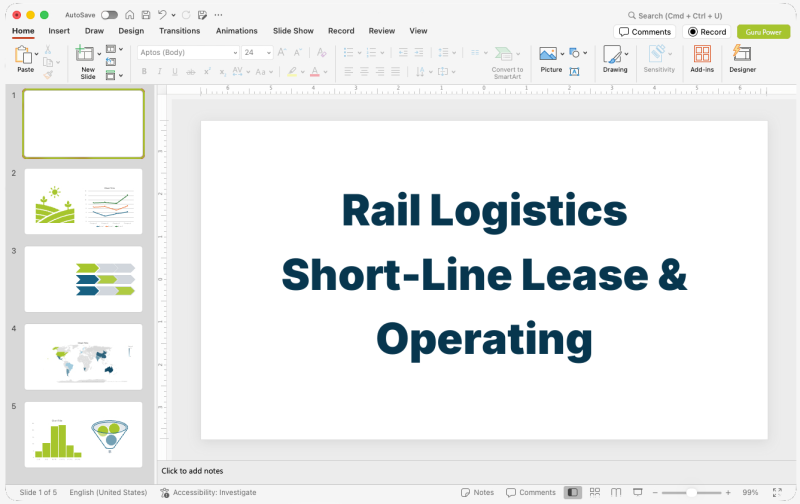 Rail Logistics Short-Line Lease & Operating Presentation