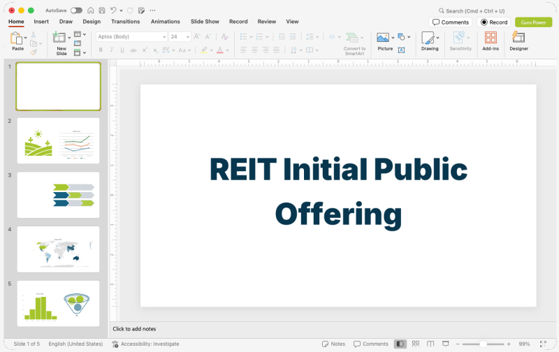 REIT Initial Public Offering Presentation