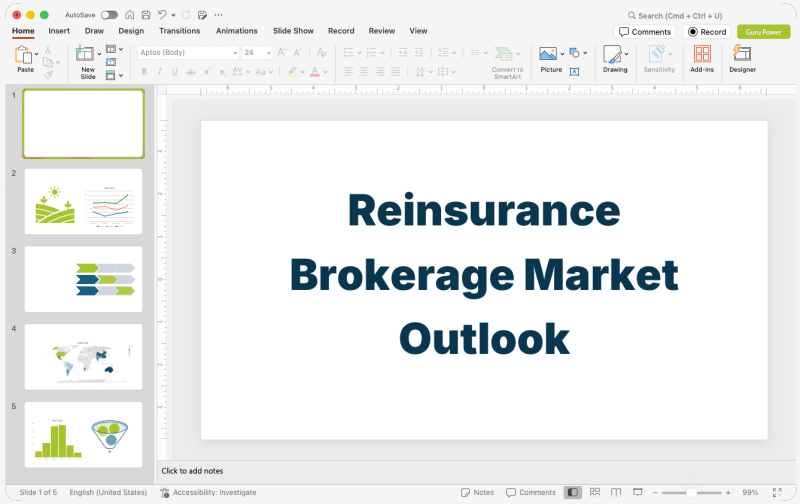 Reinsurance Brokerage Market Outlook Presentation