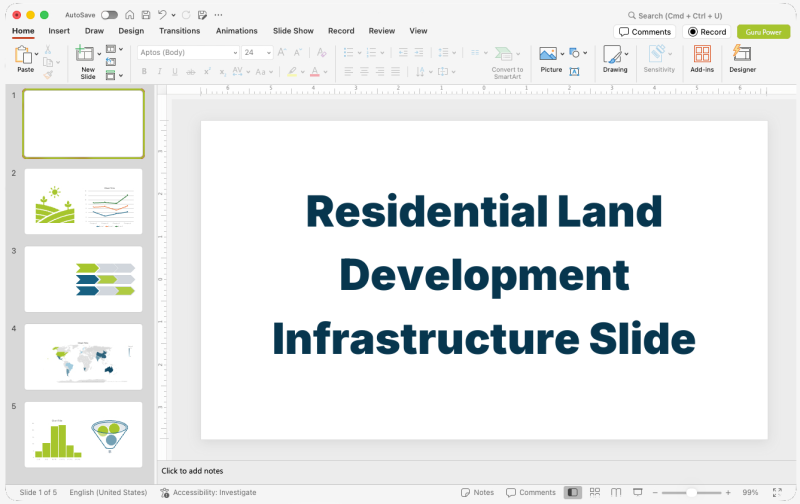 Residential Land Development Infrastructure Slide-Deck