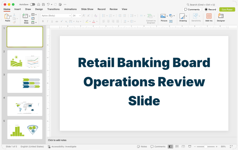 Retail Banking Board Operations Review Slide-Deck