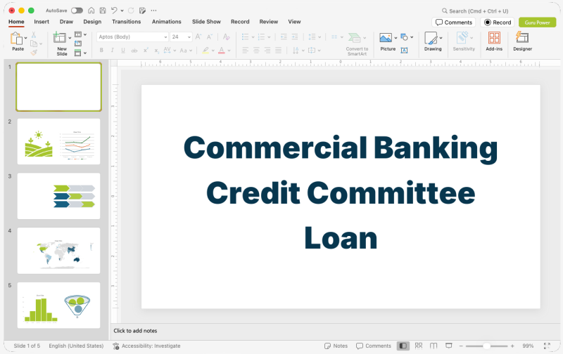 Commercial Banking Credit Committee Loan Presentation