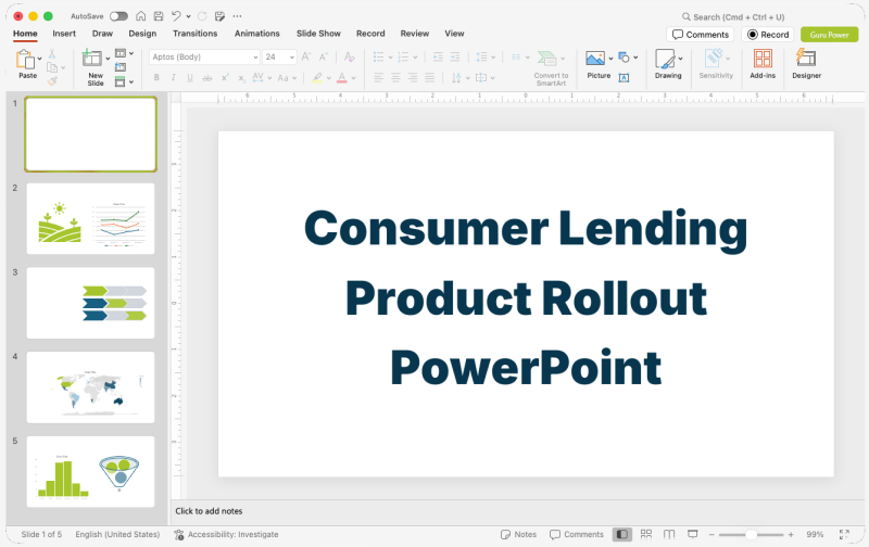 Consumer Lending Product Rollout PowerPoint