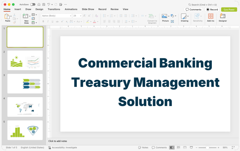 Commercial Banking Treasury Management Solution Presentation