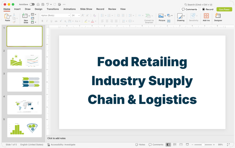 Food Retailing Industry Supply Chain & Logistics Pitch-Deck