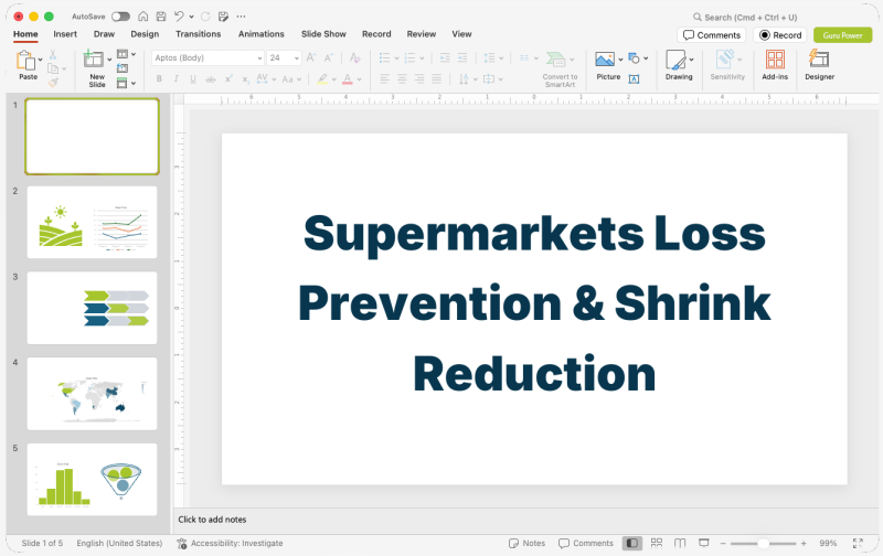 Supermarkets Loss Prevention & Shrink Reduction Pitch-Deck