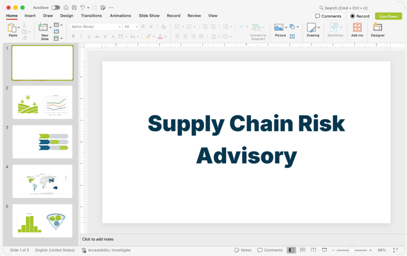 Supply Chain Risk Advisory Pitch-Deck