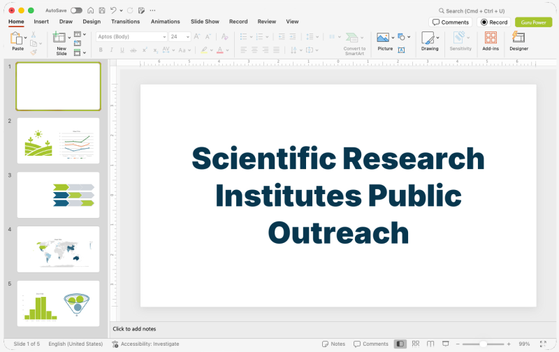 Scientific Research Institutes Public Outreach Presentation