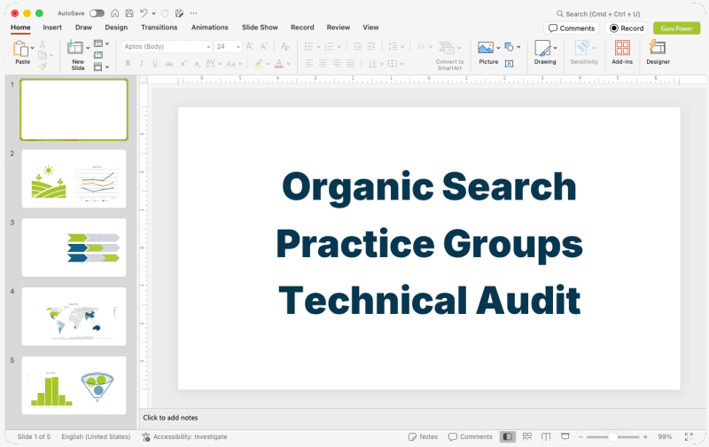 Organic Search Practice Groups Technical Audit Presentation