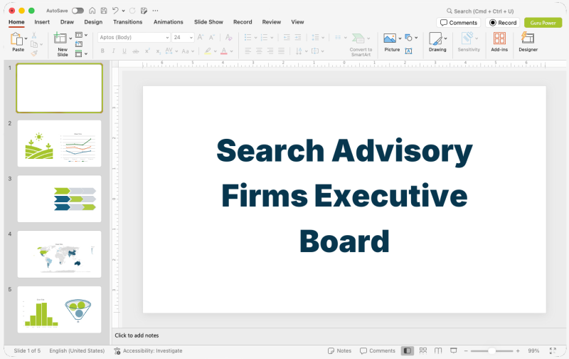 Search Advisory Firms Executive Board Presentation
