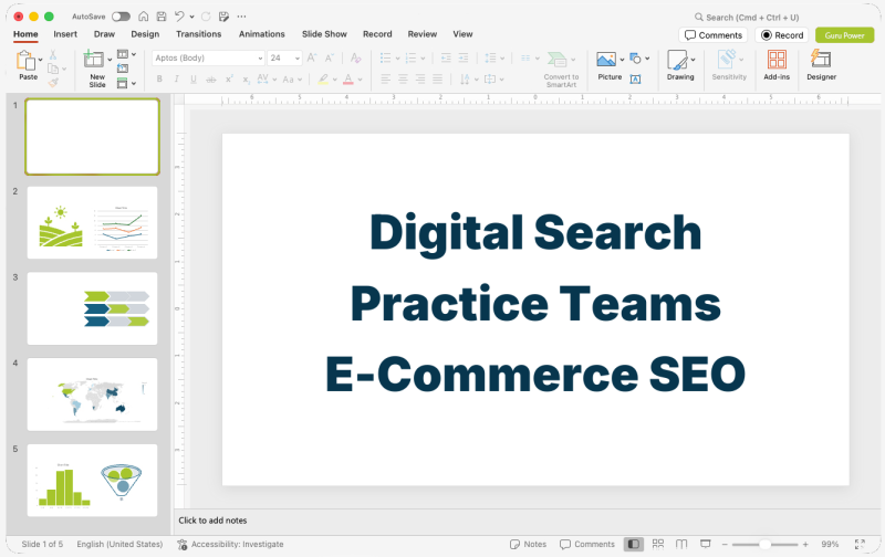 Digital Search Practice Teams E-Commerce SEO Presentation