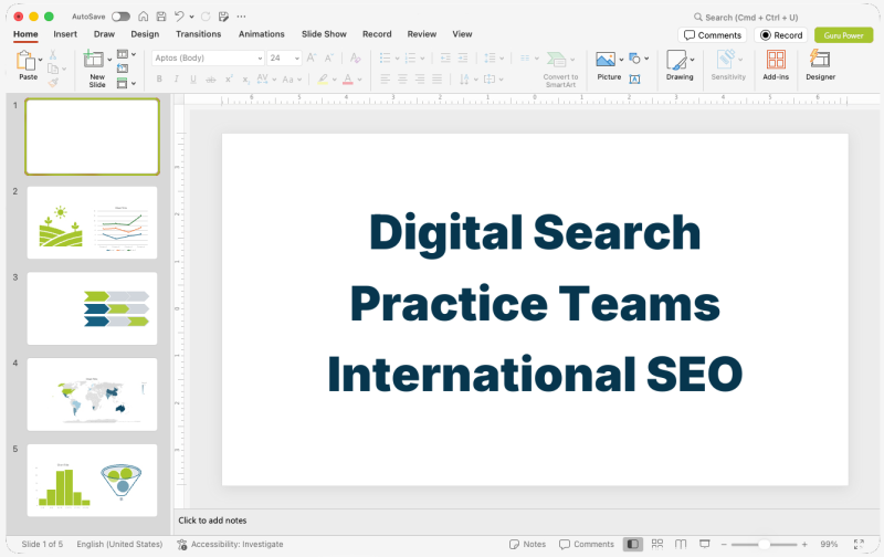 Digital Search Practice Teams International SEO Presentation