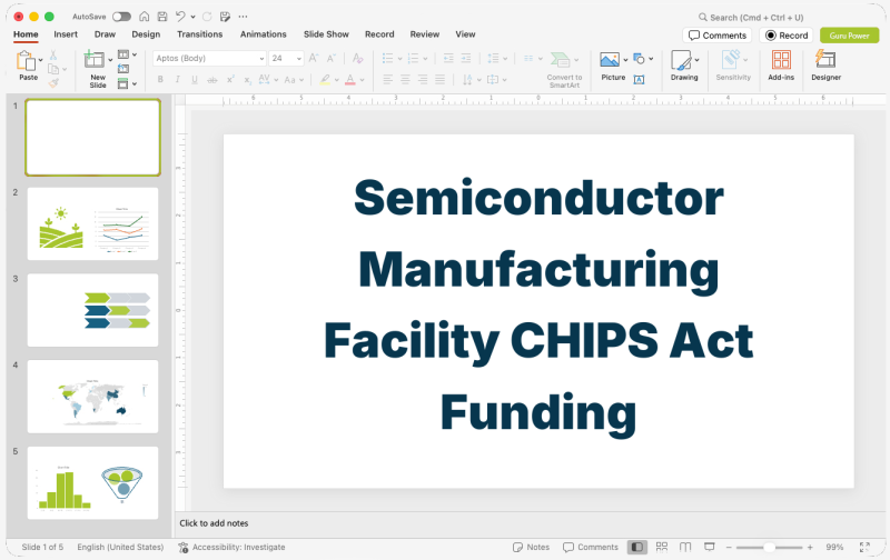 Semiconductor Manufacturing Facility CHIPS Act Funding Pitch-Deck