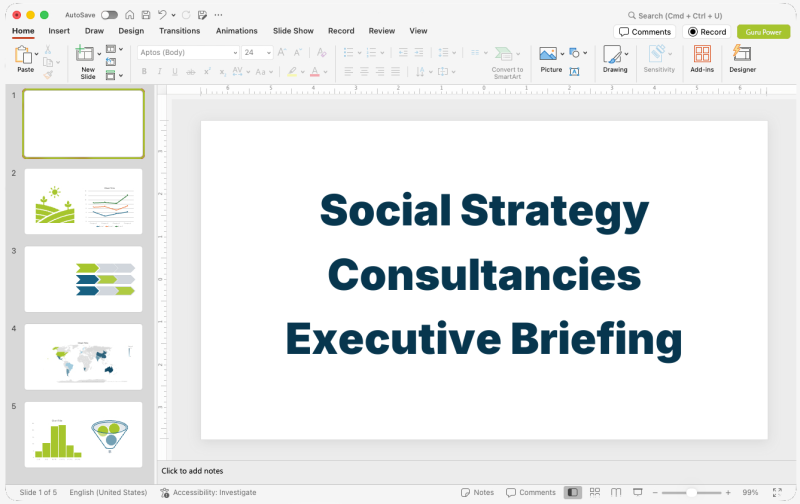 Social Strategy Consultancies Executive Briefing Presentation