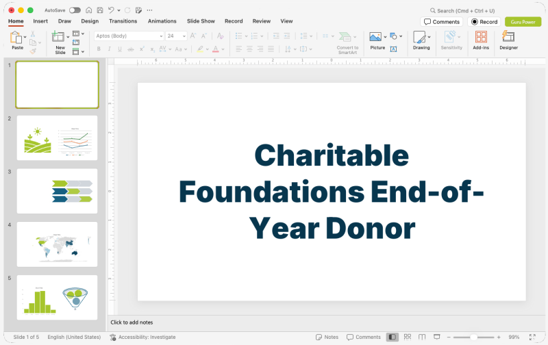 Charitable Foundations End-of-Year Donor Pitch-Deck
