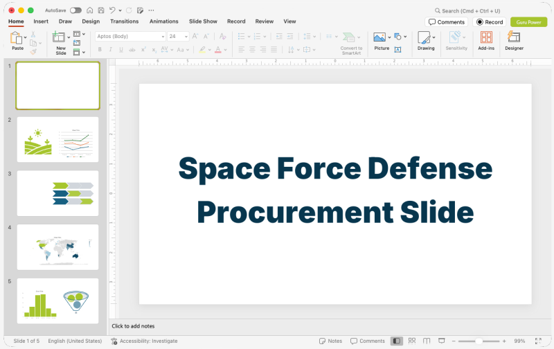 Space Force Defense Procurement Slide Deck