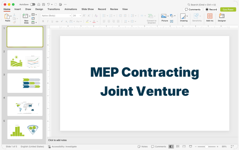 MEP Contracting Joint Venture Pitch-Deck