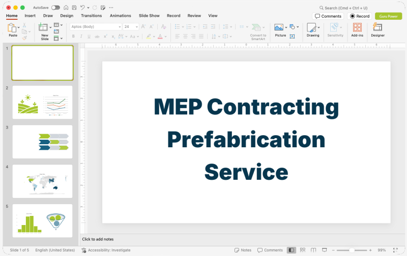 MEP Contracting Prefabrication Service Presentation