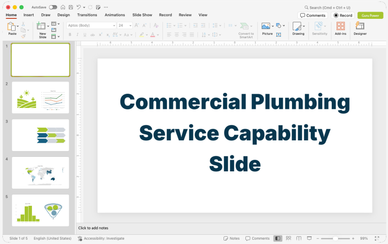 Commercial Plumbing Service Capability Slide-Deck