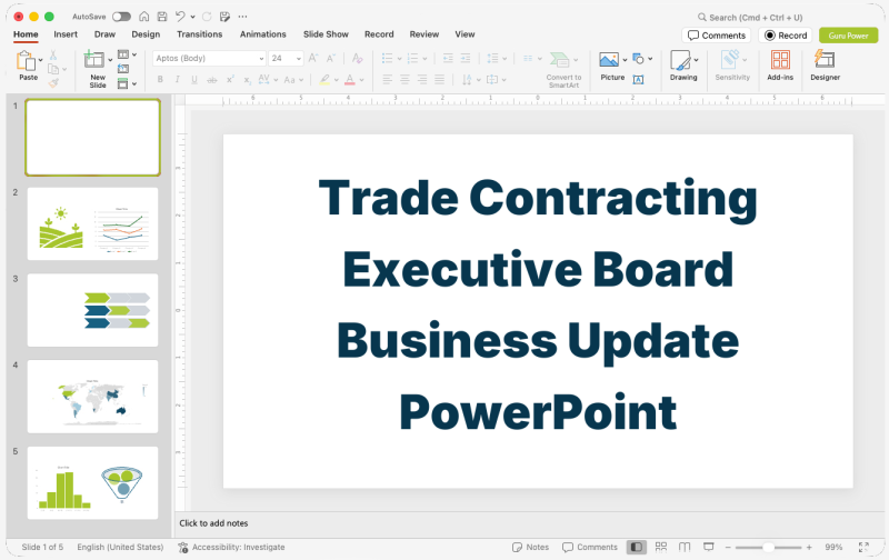 Trade Contracting Executive Board Business Update PowerPoint
