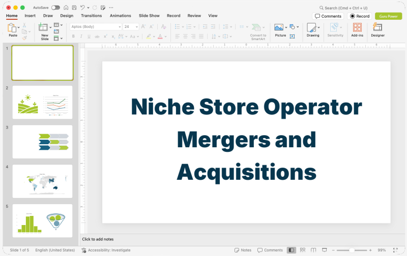 Niche Store Operator Mergers and Acquisitions Pitch-Deck