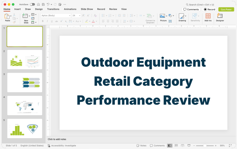 Outdoor Equipment Retail Category Performance Review Pitch-Deck