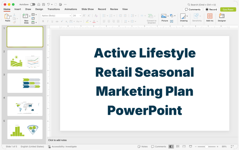 Active Lifestyle Retail Seasonal Marketing Plan PowerPoint