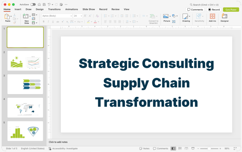 Strategic Consulting Supply Chain Transformation Presentation