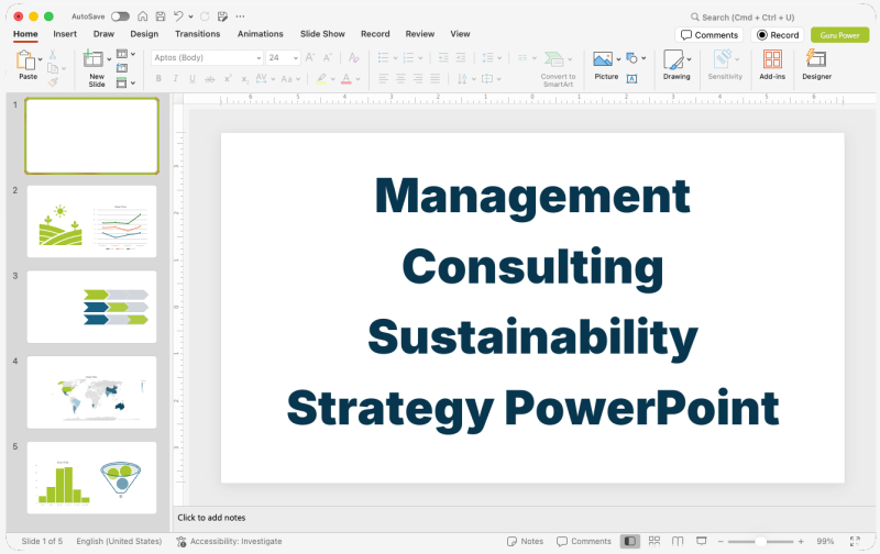 Management Consulting Sustainability Strategy PowerPoint