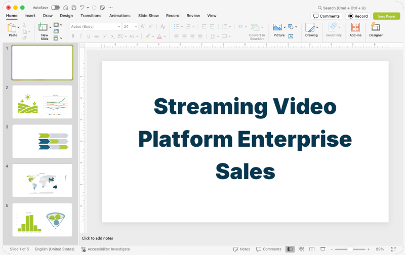 Streaming Video Platform Enterprise Sales Deck Presentation