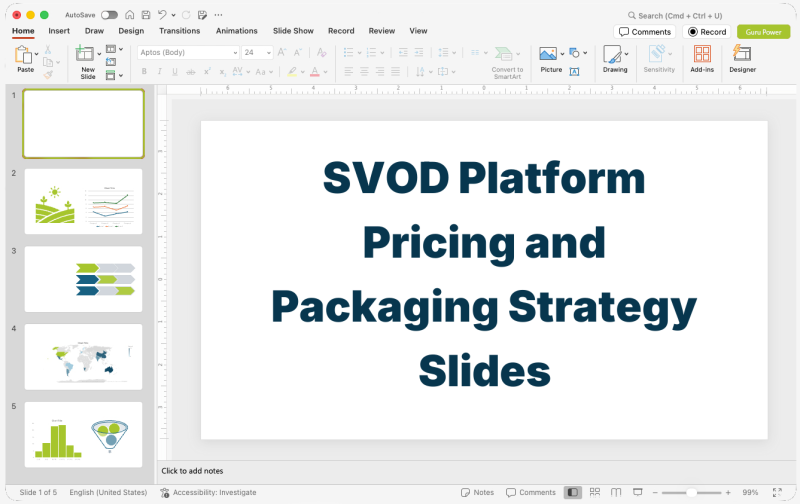 SVOD Platform Pricing and Packaging Strategy Slides