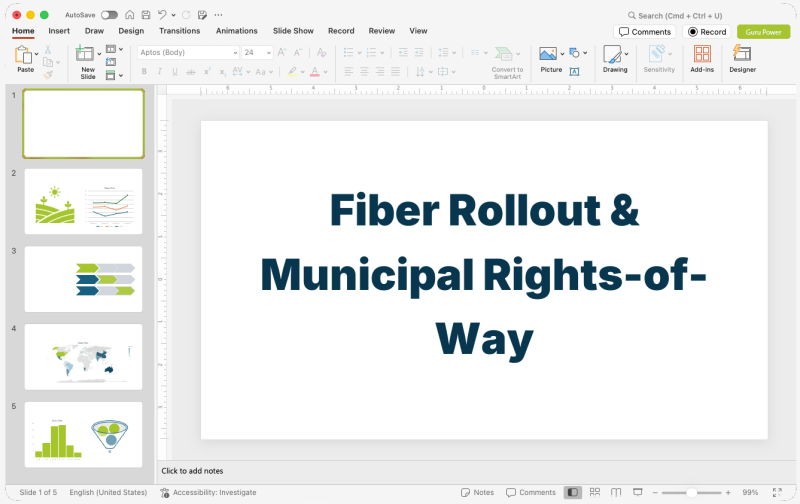Fiber Rollout & Municipal Rights-of-Way Pitch Deck