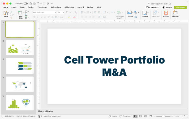 Cell Tower Portfolio M&A Presentation