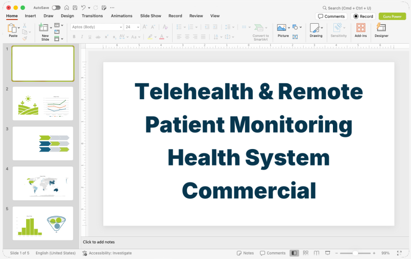 Telehealth & Remote Patient Monitoring Health System Commercial Pitch-Deck