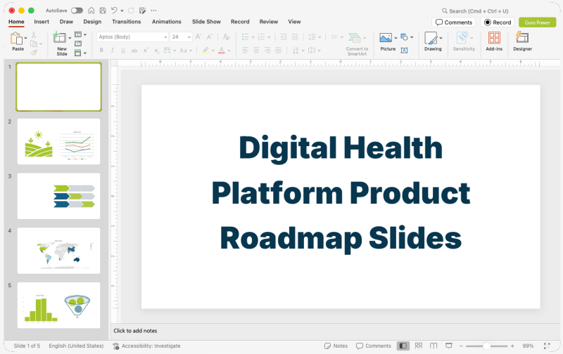 Digital Health Platform Product Roadmap Slides