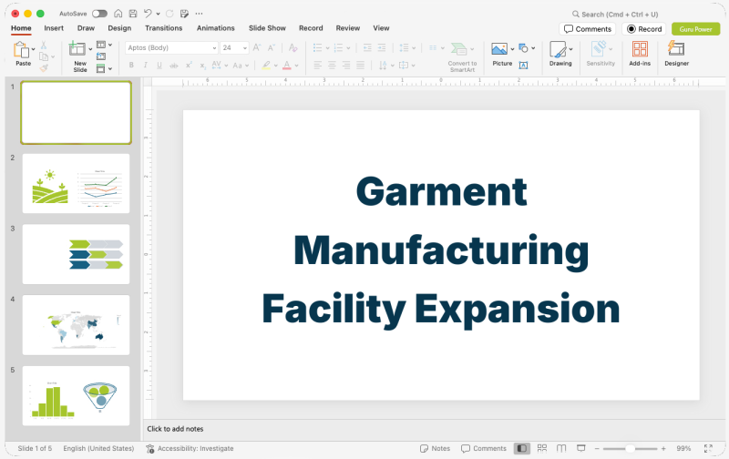 Garment Manufacturing Facility Expansion Pitch-Deck