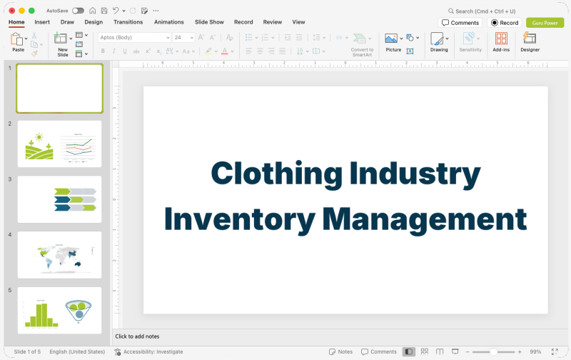 Clothing Industry Inventory Management Presentation