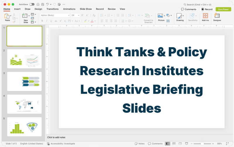 Think Tanks & Policy Research Institutes Legislative Briefing Slides