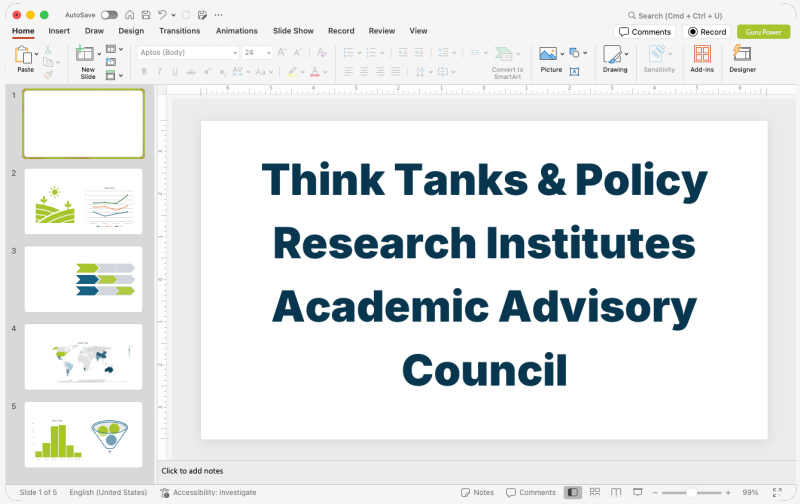 Think Tanks & Policy Research Institutes Academic Advisory Council Deck