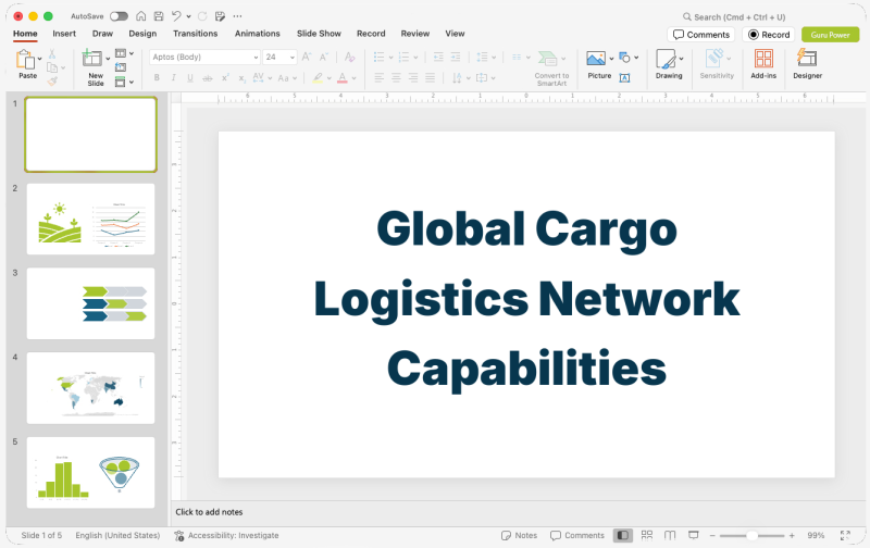 Global Cargo Logistics Network Capabilities Presentation