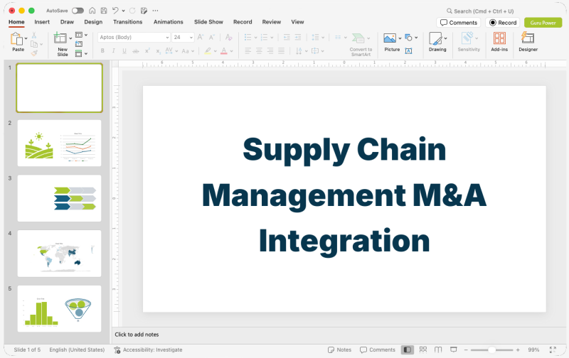 Supply Chain Management M&A Integration Presentation