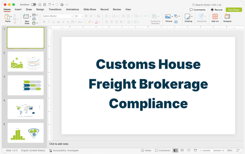 Customs House Freight Brokerage Compliance Deck