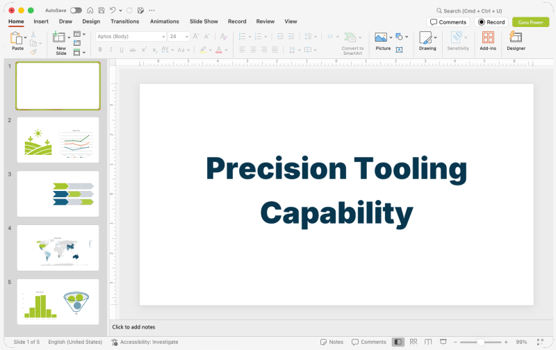 Precision Tooling Capability Pitch-Deck