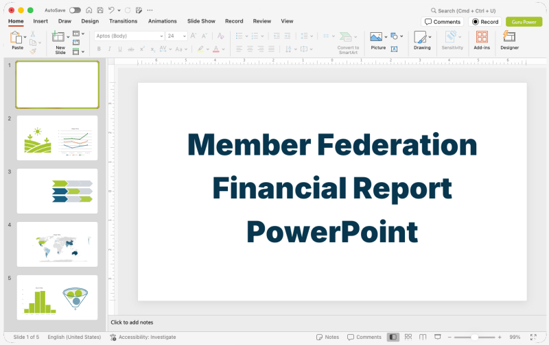 Member Federation Financial Report PowerPoint
