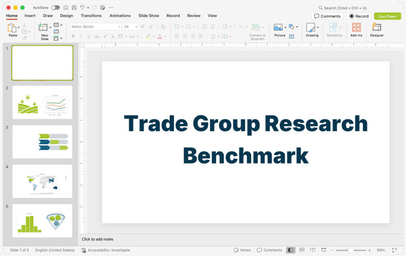 Trade Group Research Benchmark Pitch-Deck