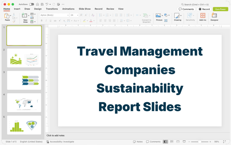 Travel Management Companies Sustainability Report Slides