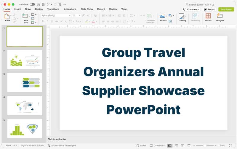 Group Travel Organizers Annual Supplier Showcase PowerPoint