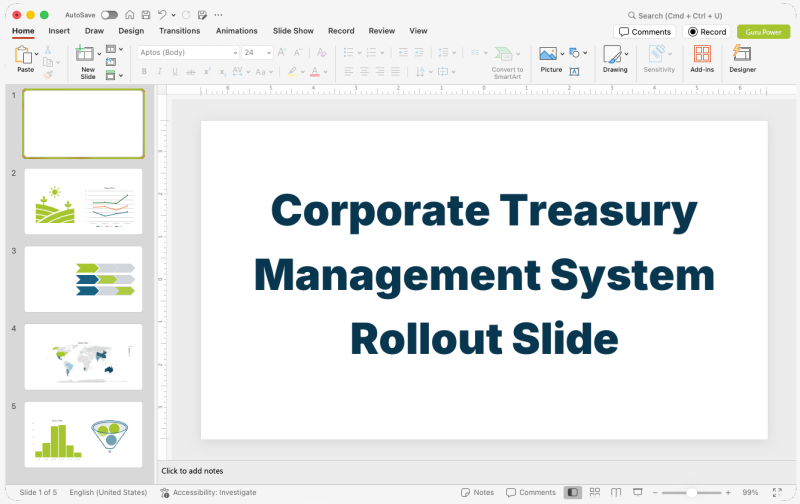 Corporate Treasury Management System Rollout Slide-Deck