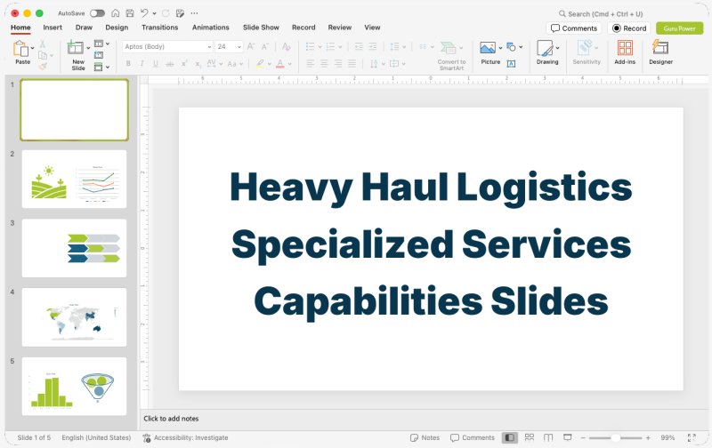 Heavy Haul Logistics Specialized Services Capabilities Slides
