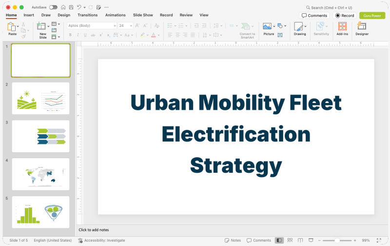 Urban Mobility Fleet Electrification Strategy Presentation